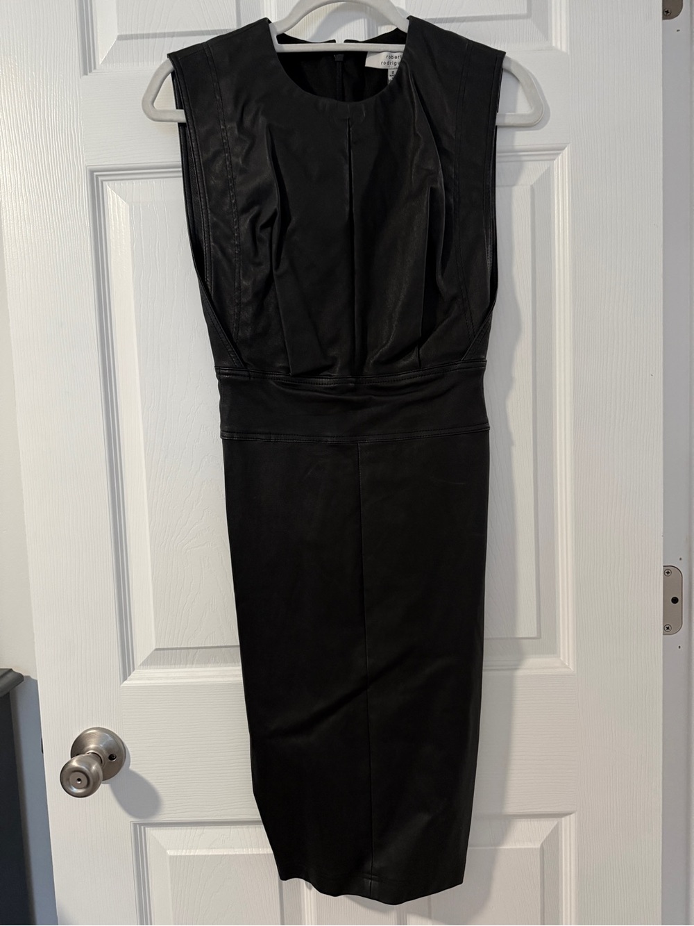 Robert Rodriguez black leather bodycon dress size 2